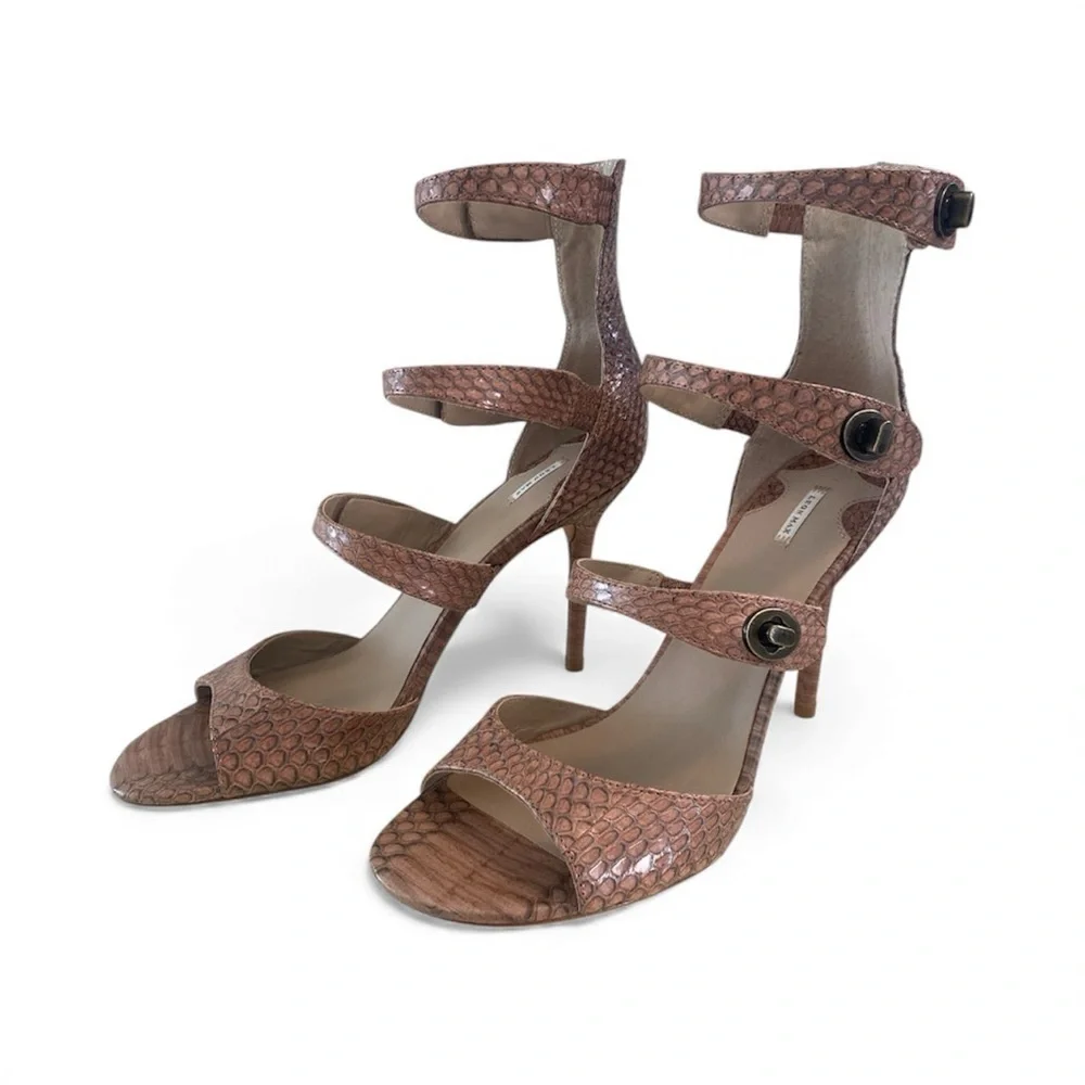 ✨ Leon Max Nude Snakeskin Strappy Heels – Size 8 (EU 38.5)